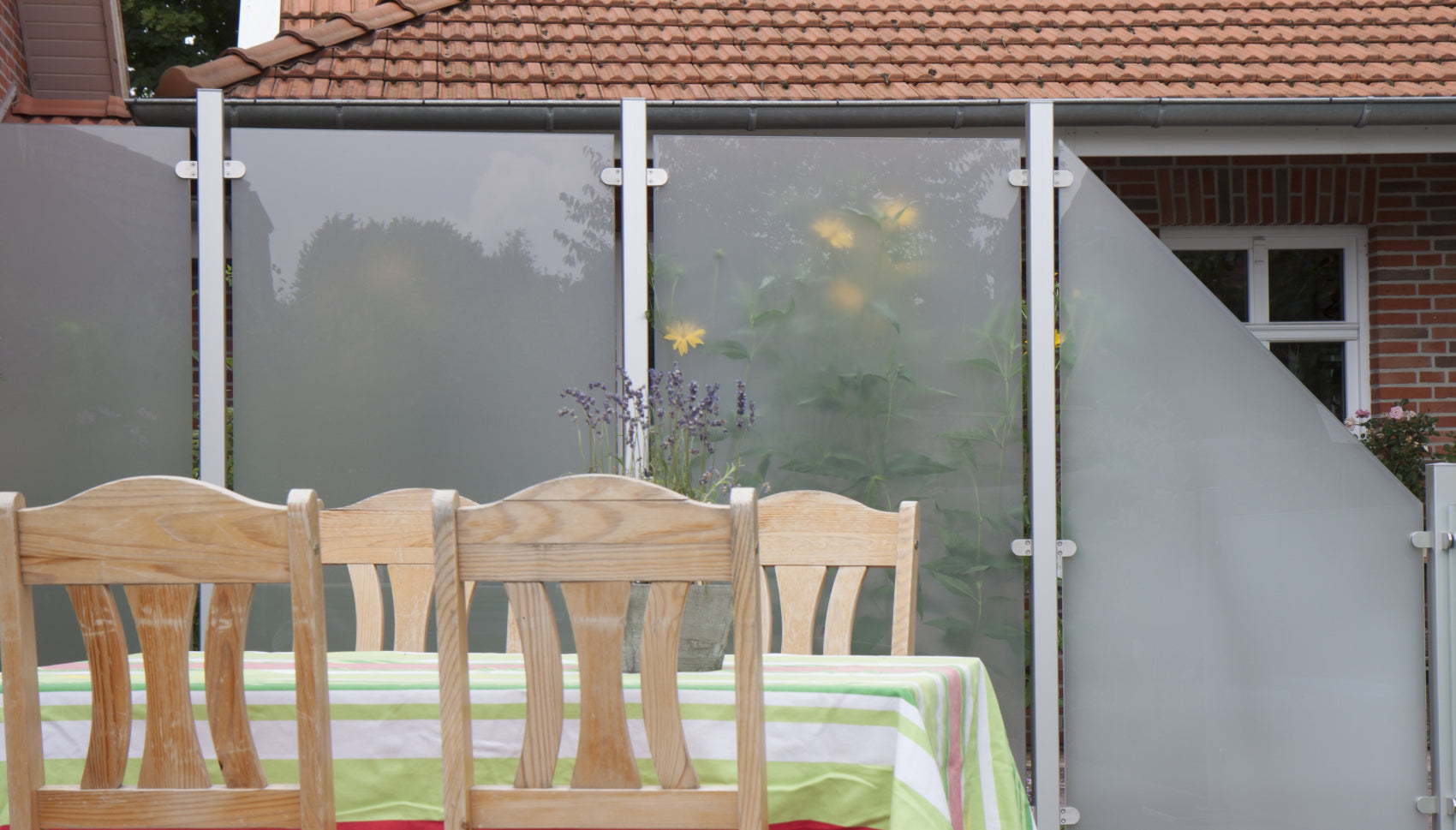 GroJa Ambiente Zaunelement Komplett Satiniert