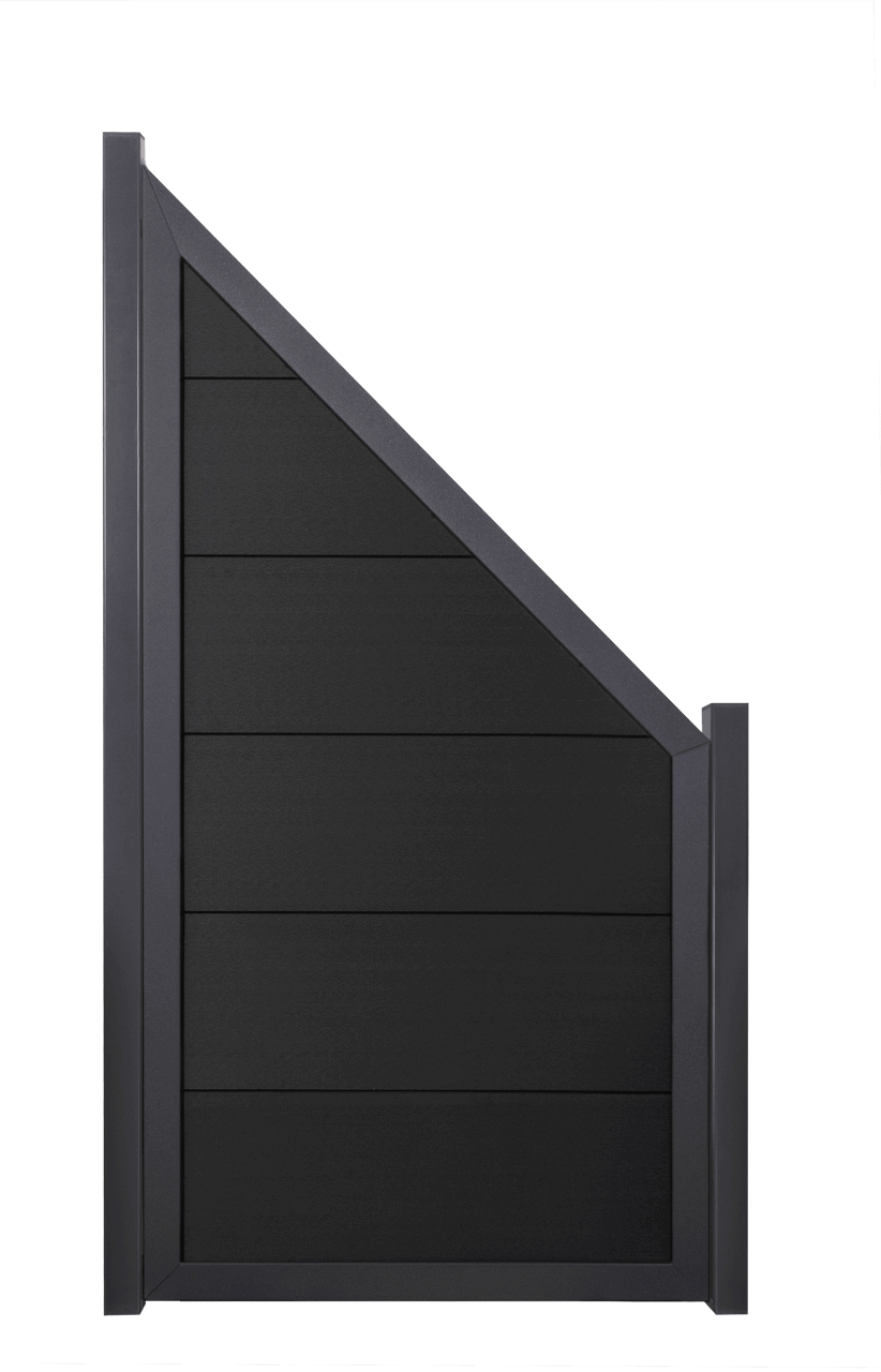 GroJaViento Zaunelement Schräg 90x180 Anthrazitgrau