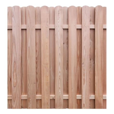 Bohlenzaun Barin Rundkopf gerade Lärche natur 180x180 cm