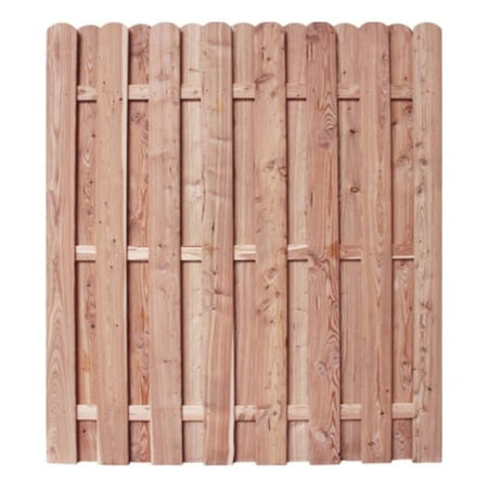 Bohlenzaun Barin Rundkopf HOCH gerade Lärche natur 180x200 cm