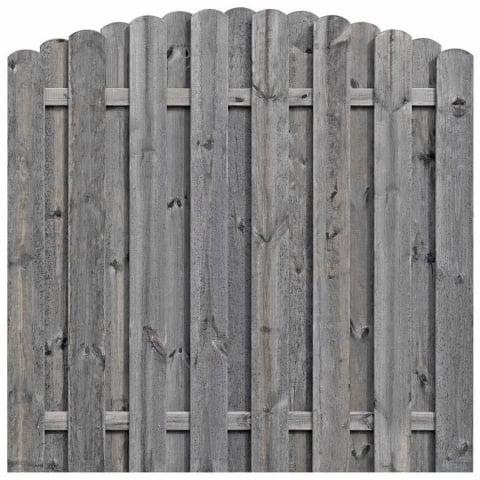 Bohlenzaun Boleo Rundbogen Kiefer kdi grau 180x180-160cm