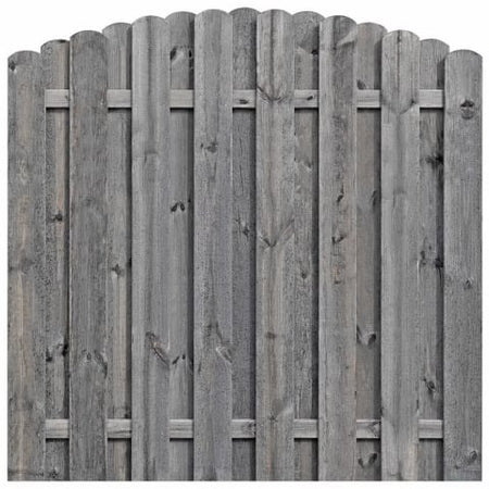 Bohlenzaun Boleo Rundbogen Kiefer kdi grau 180x180-160cm