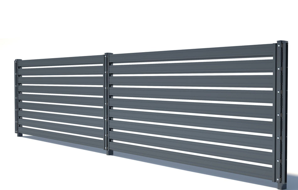 Zaunpaneele mit Alu Rahmen Sichtschutz Breite 251cm