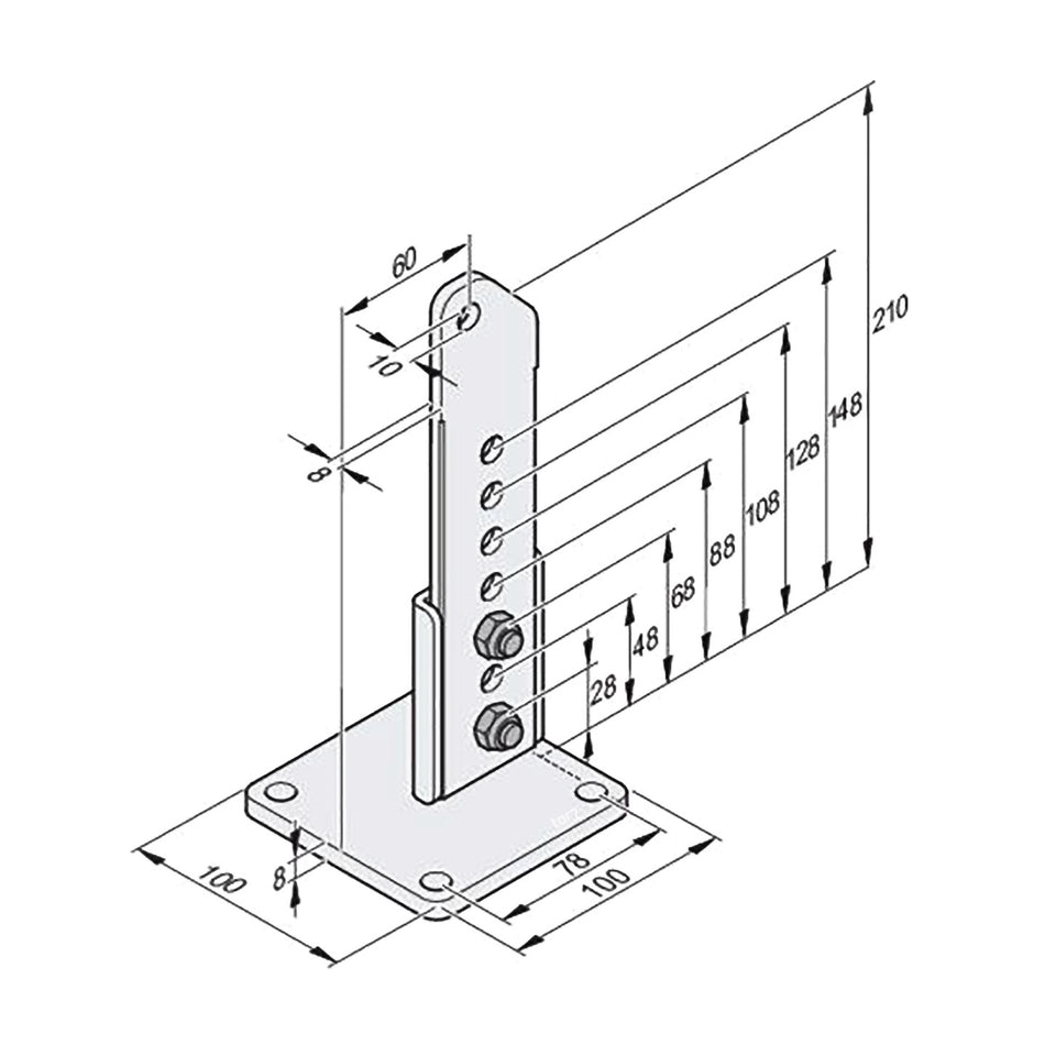 SOMMER Torpfostenbeschlag 60/210 twist 200 E/EL/350 100X100