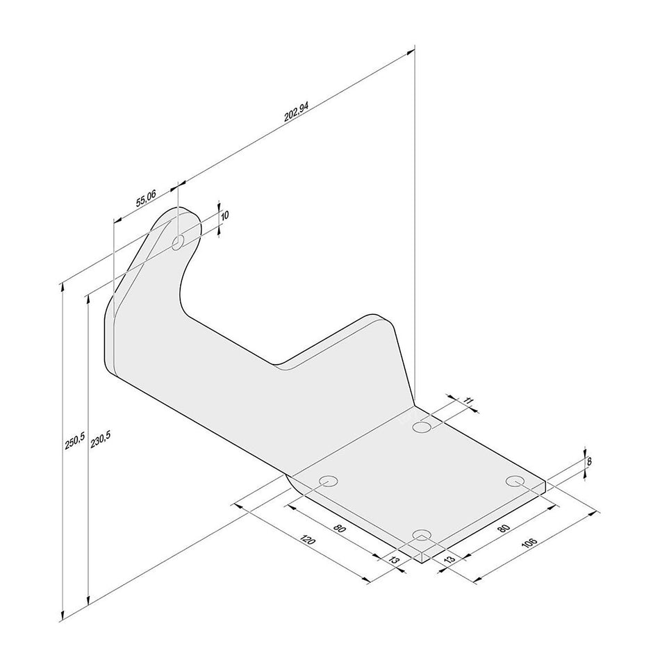 SOMMER Torpfostenbeschlag 203/230,5 twist 350 100X100
