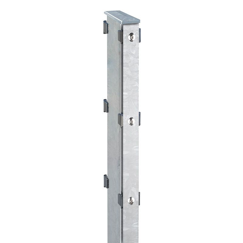Zaunpfosten für Gabionen (mit Abdeckleiste & Alu-Haltern) 120 x 40 mm