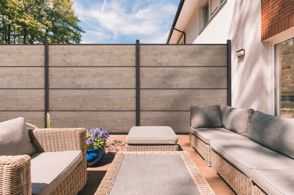 GroJaPremo HPL-Steckzaun Set Holzoptik