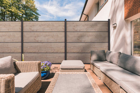 GroJaPremo HPL-Steckzaun Set Holzoptik