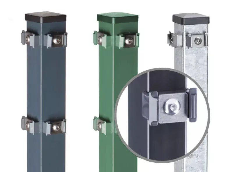 Eck-Zaunpfosten für Doppelstabmatte (mit Klemmhalter)