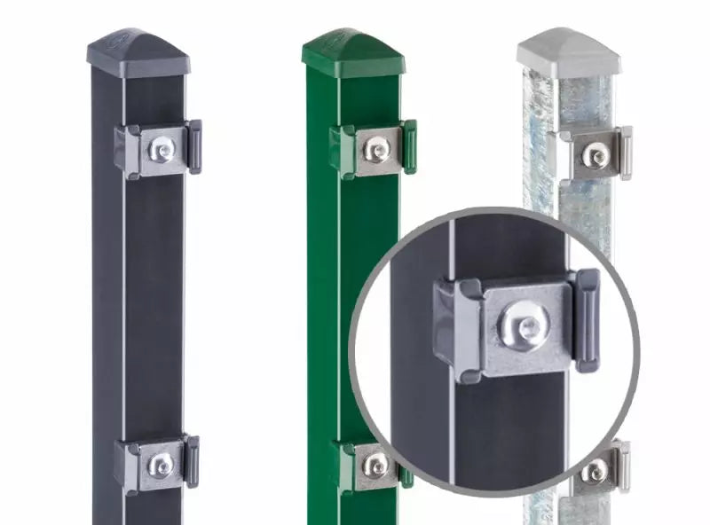 Zaunpfosten für Doppelstabmatte (mit Klemmhalter)